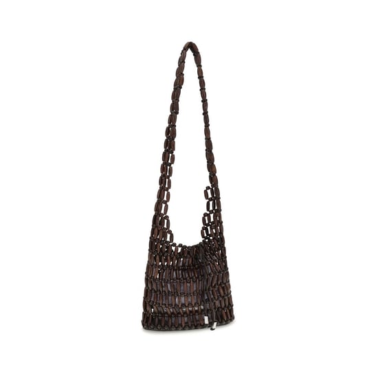 Bolso de Hombro de Madera Marrón Staud - Image 2