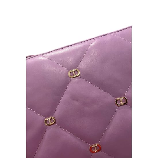 Bolso Cruzado de Cuero Sintético Morado para Mujer Twinset - Image 6
