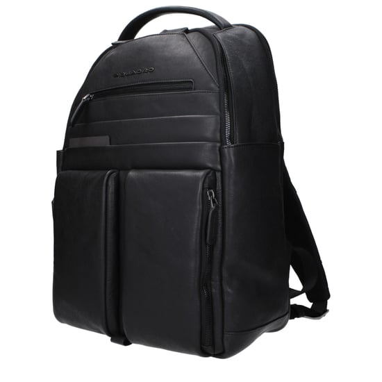 Mochila de Cuero Negra Piquadro - Image 2