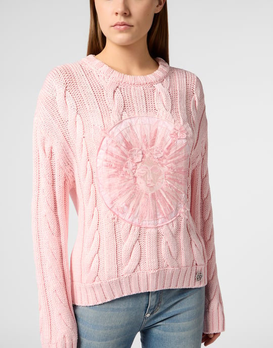 Round Neck Pullover Sun Tattoo - Image 3