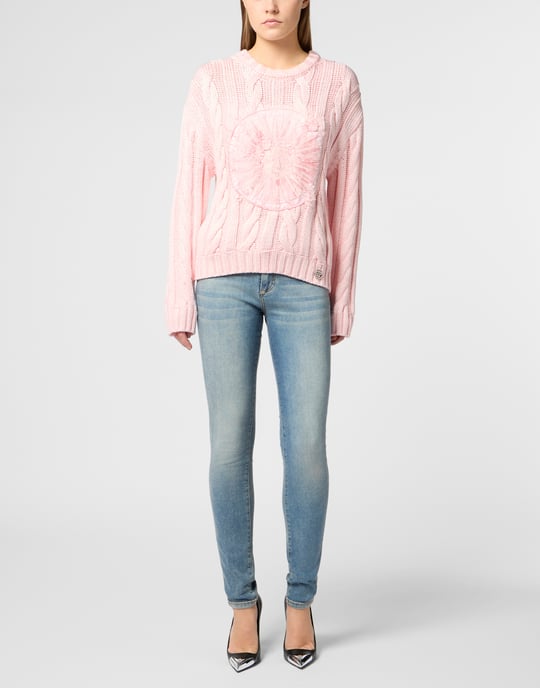 Round Neck Pullover Sun Tattoo - Image 4