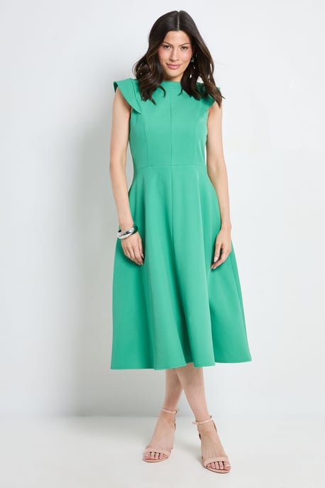 Structured Fit And Flare Midi Dress - Image 1