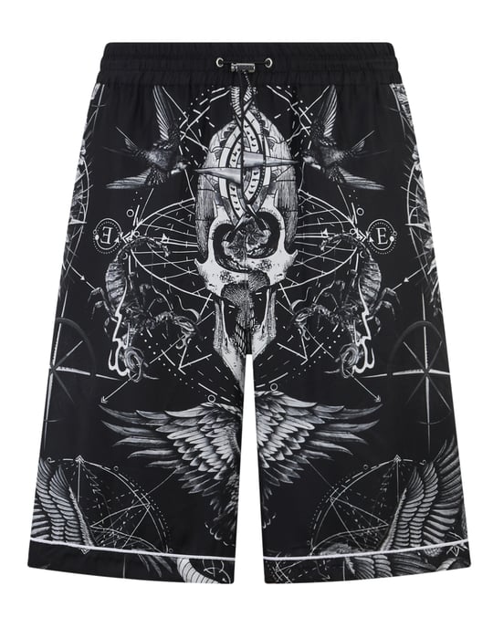 Silk Bowling Shorts All-Over Tattoo - Image 1