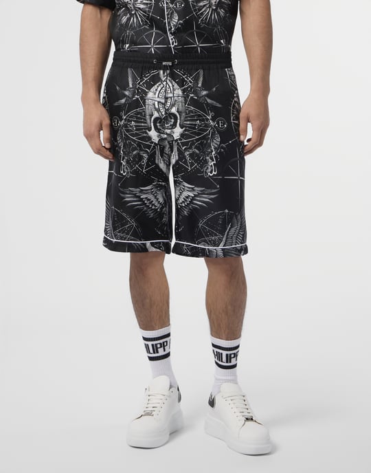 Silk Bowling Shorts All-Over Tattoo - Image 2