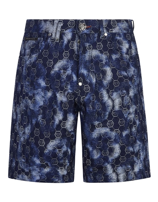 Denim Shorts Jacquard Monogram - Image 1