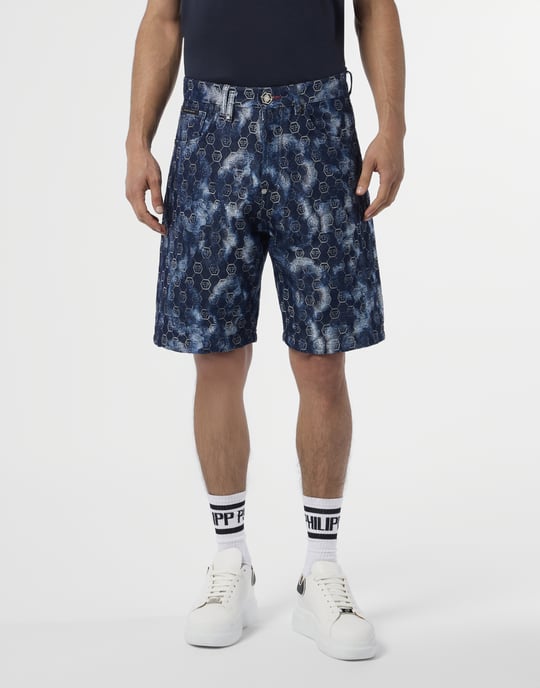 Denim Shorts Jacquard Monogram - Image 2