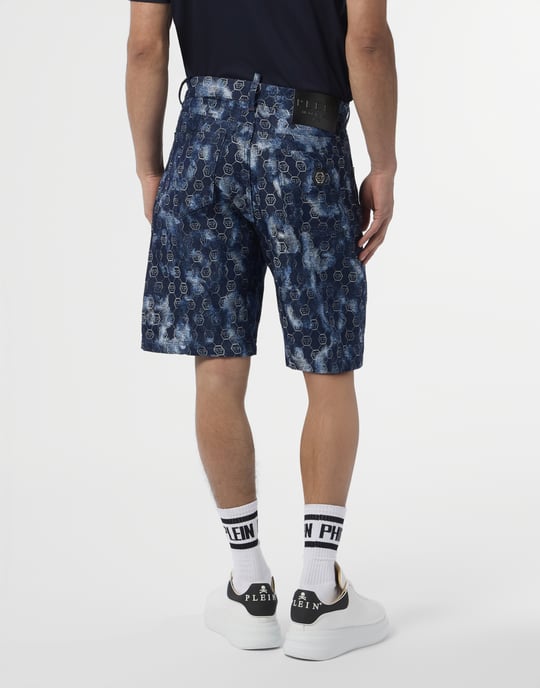 Denim Shorts Jacquard Monogram - Image 5