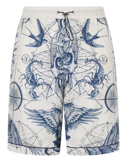 Silk Bowling Shorts All-Over Tattoo - Image 1