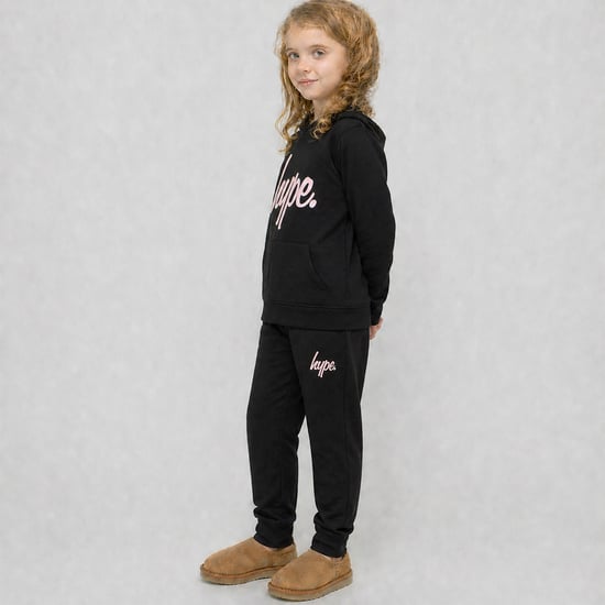 Conjunto de chándal para niñas con sudadera negra y pantalones deportivos, set casual para el hogar - Image 5