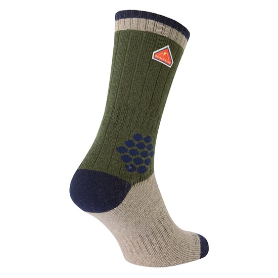 Calcetines de senderismo de lana reciclada en bloque de colores medianos para hombres y mujeres - Image 2
