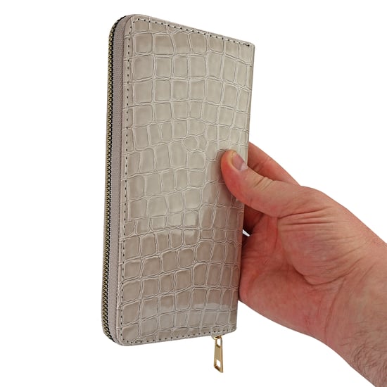 Cartera Compacta de Piel Sintética con Estampado de Croc para Damas, Organizador de Tarjetas y Monedas - Image 2