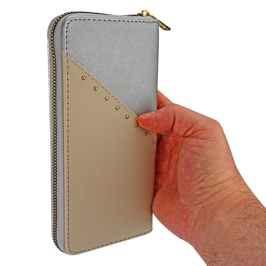 Cartera de Dama de Cuero Sintético con Paneles Grande Organizador de Monedas y Tarjetas - Image 4