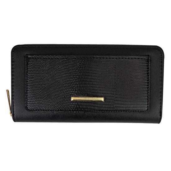 Cartera Grande de Cuero Sintético para Damas con Textura y Detalles Metálicos Organizador - Image 1