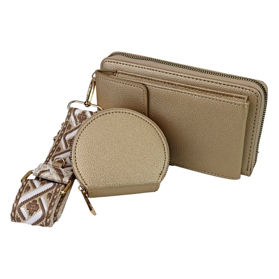 Cartera de Piel Sintética para Damas con Correa y Monedero Diseño de Múltiples Compartimentos - Image 1