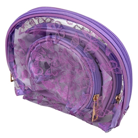 Juego de 3 piezas de neceser de mariposa para damas - Bolsas de maquillaje y artículos de tocador de viaje - Image 3