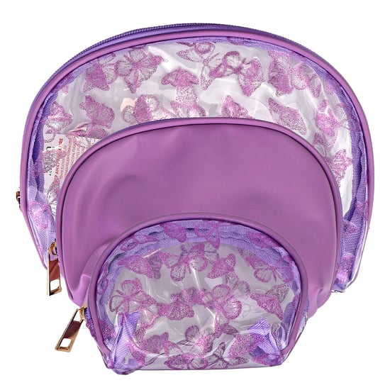 Juego de 3 piezas de neceser de mariposa para damas - Bolsas de maquillaje y artículos de tocador de viaje - Image 5