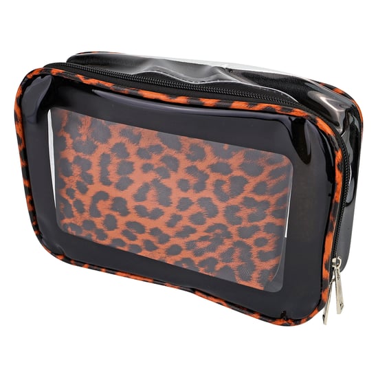 Juego de 3 bolsas de cosméticos para damas con estampado de leopardo, bolsas de maquillaje y artículos de tocador para viajes - Image 3