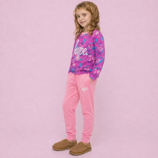 Conjunto de Pijamas de Algodón 100% para Niñas, Rosa con Garabatos, Manga Larga - Image 5