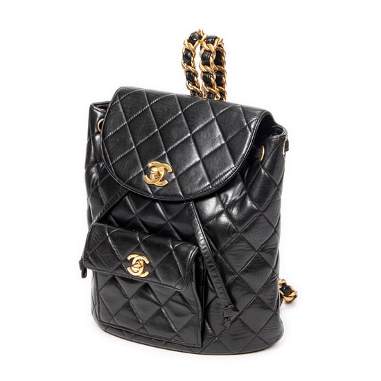 Chanel Small CC Drawstring Backpack  en Negro Cuero de ternero - Image 2