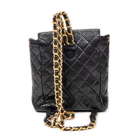 Chanel Small CC Drawstring Backpack  en Negro Cuero de ternero - Image 5