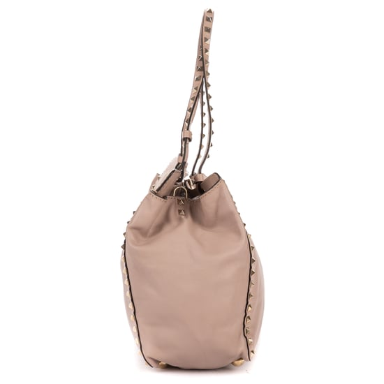 Valentino Rockstud Tote en rosa Cuero de becerro - Image 4