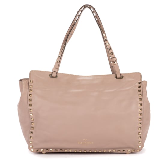 Valentino Rockstud Tote en rosa Cuero de becerro - Image 5