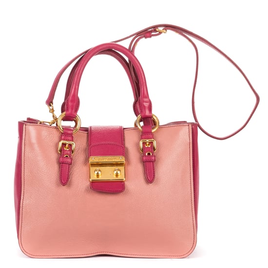 Miu Miu Two color Pushlock Tote en rosa Cuero de ternero - Image 1