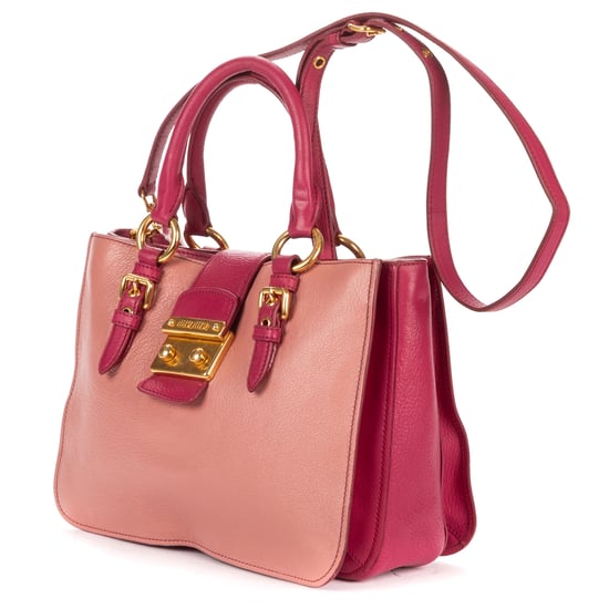 Miu Miu Two color Pushlock Tote en rosa Cuero de ternero - Image 2