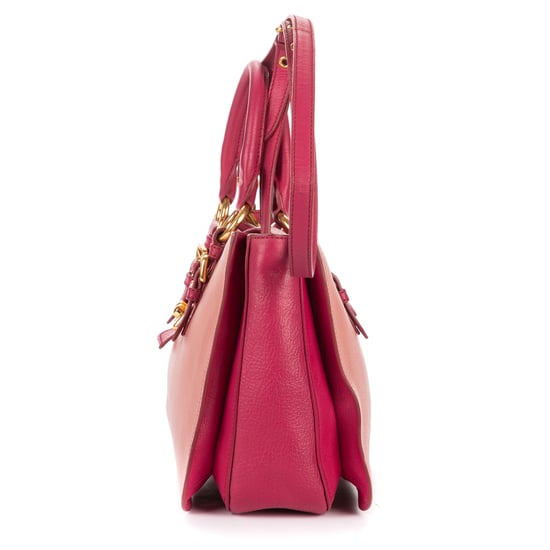 Miu Miu Two color Pushlock Tote en rosa Cuero de ternero - Image 3