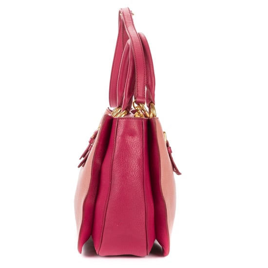 Miu Miu Two color Pushlock Tote en rosa Cuero de ternero - Image 4