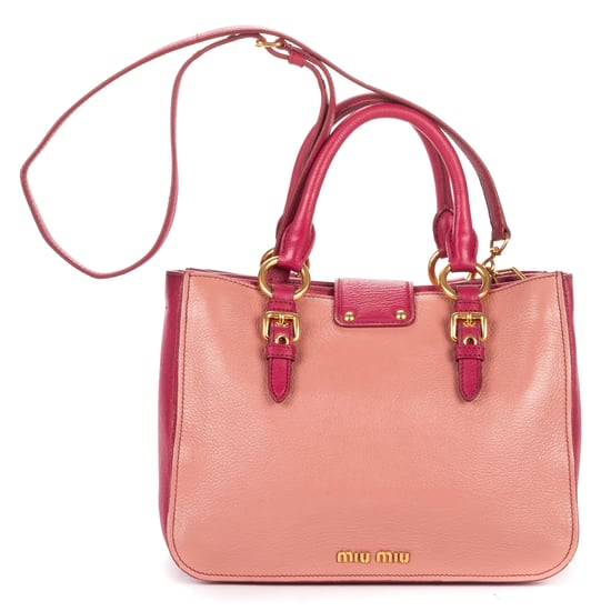 Miu Miu Two color Pushlock Tote en rosa Cuero de ternero - Image 5