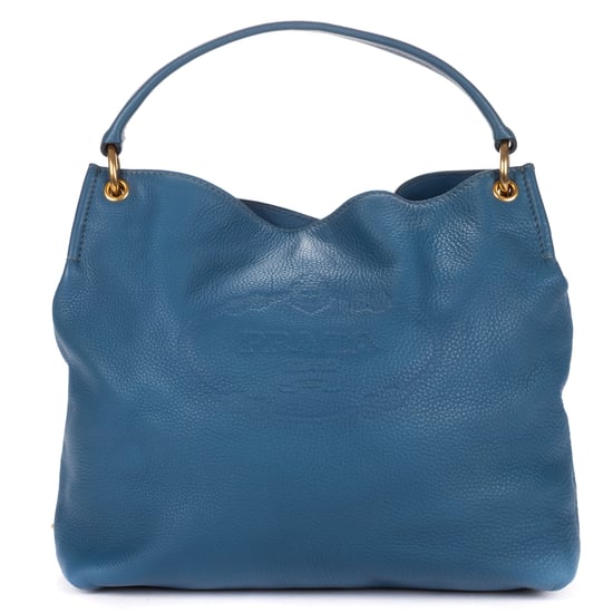 Prada Large Hobo Top Handle Large en Blue Cuero de ternero - Image 1