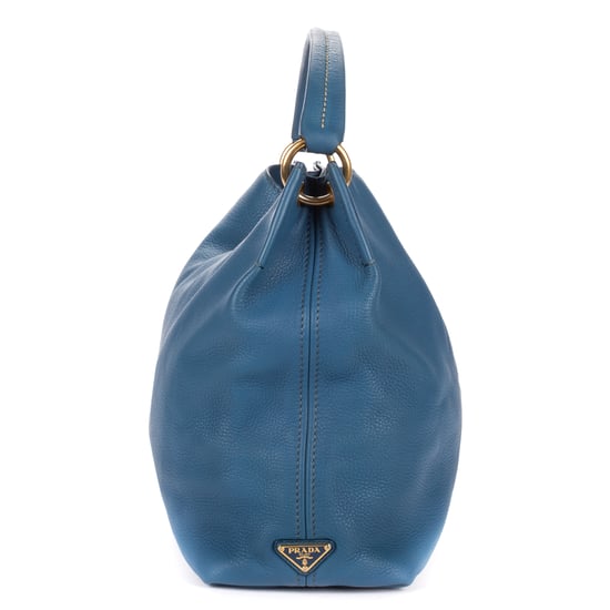 Prada Large Hobo Top Handle Large en Blue Cuero de ternero - Image 4