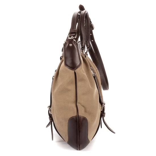 Prada Jacquard Two Straps Tote en caqui Lienzo - Image 4