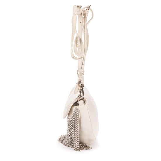 Miu Miu Crystal Fringed Crossbody  en  marfil Cuero de ternero - Image 3