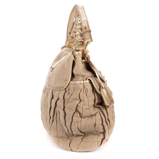 Miu Miu Hobo Bag  en  beige Lienzo - Image 4