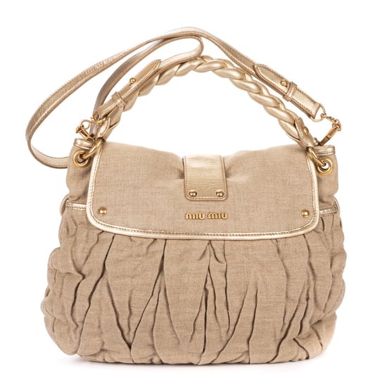 Miu Miu Hobo Bag  en  beige Lienzo - Image 5
