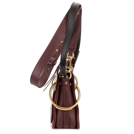 Chloé Small Roy Clutch Crossbody Small en Borgoña Cuero de ternero - Image 3