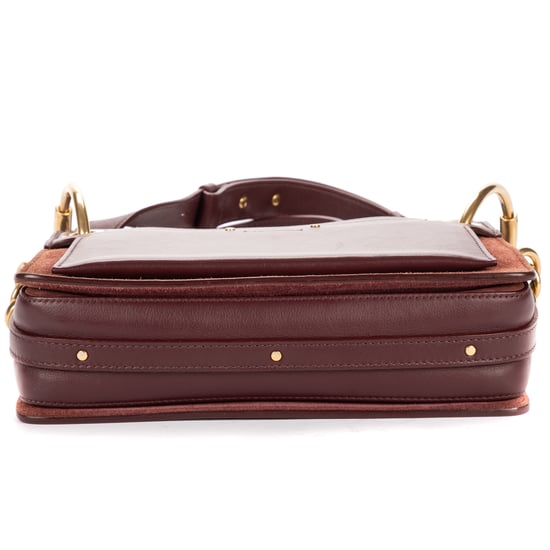 Chloé Small Roy Clutch Crossbody Small en Borgoña Cuero de ternero - Image 6