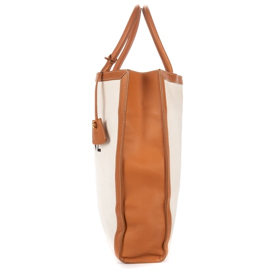 Celine Vertical Tote Large en  marfil Lienzo - Image 3