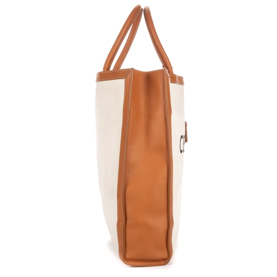 Celine Vertical Tote Large en  marfil Lienzo - Image 4