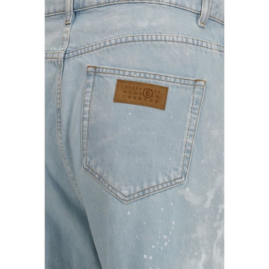 Jeans de Pierna Recta de Algodón Azules MM6 - Image 3