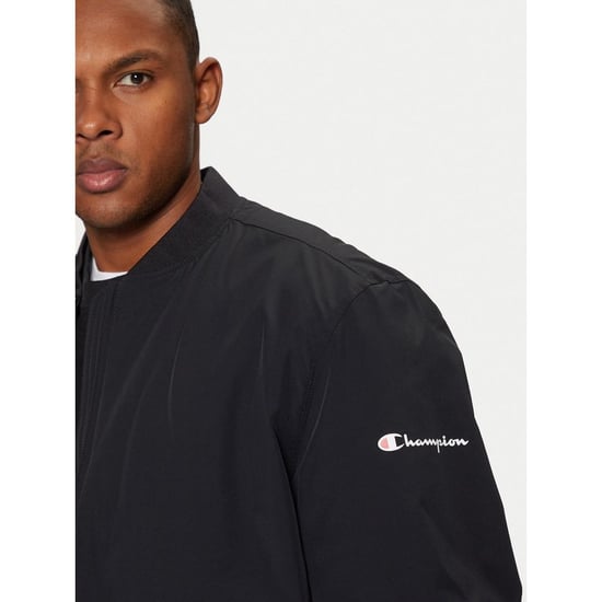 Bomber de poliéster negro Champion - Image 4