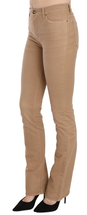 Pantalones ajustados de algodón elástico marrones de cintura media Just Cavalli - Image 3