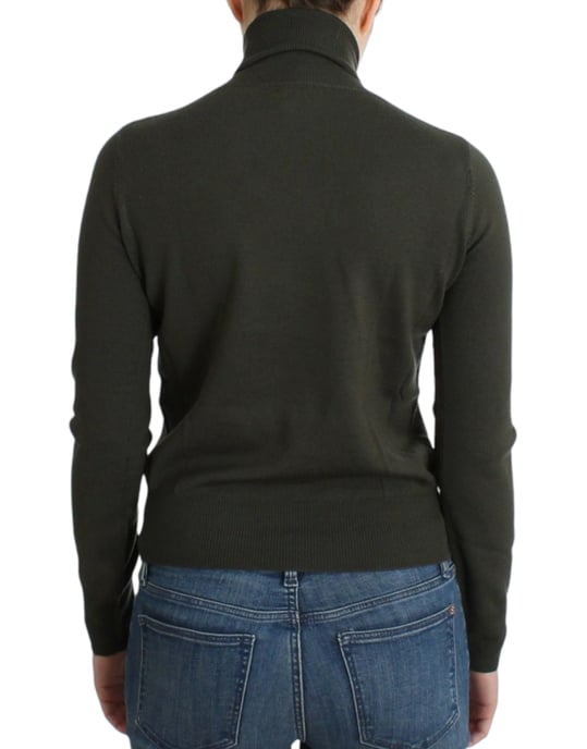 Suéter de cuello alto verde de lana John Galliano - Image 3