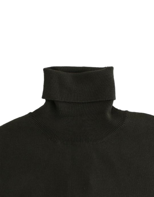 Suéter de cuello alto verde de lana John Galliano - Image 6