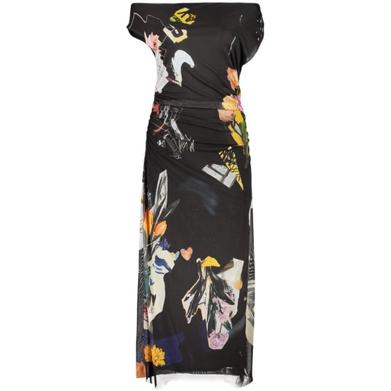 Vestido de Viscosa Negra Desigual para Mujer - Image 1