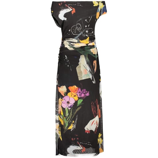 Vestido de Viscosa Negra Desigual para Mujer - Image 2