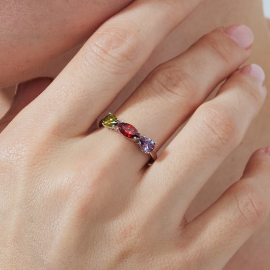Anillo Luxenter de Aleación de Metal y Circonita Multicolor acabado en rodio - Prazma - Image 4