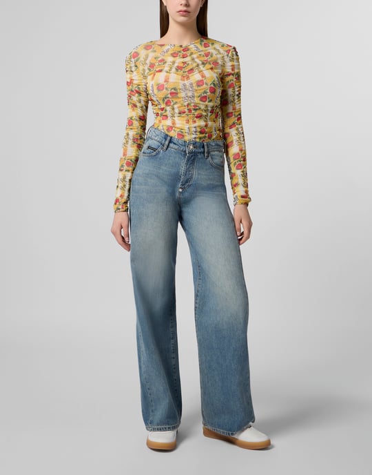 Wrinkled Tulle Bodysuit Gelato - Image 4